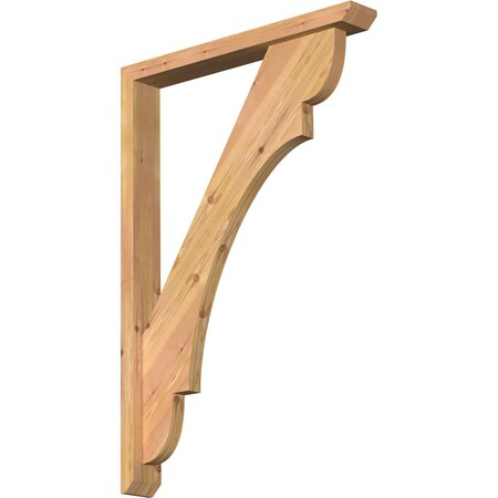 Ekena Millwork Olympic Slat Smooth Bracket w/ Offset Brace, Western Red Cedar, 3 1/2"W x 26"D x 38"H BKT0402X26X38OLY06SWR